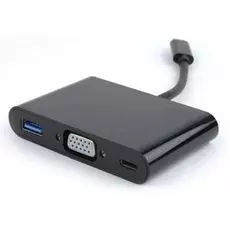 Переходник Cablexpert A-CM-VGA3in1-01 , USB Type-C/VGA + USB3 + подзарядка USB-C, 15см, пакет