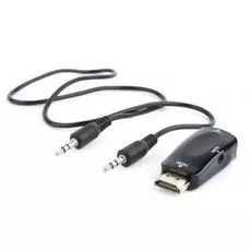 Переходник Cablexpert A-HDMI-VGA-02 HDMI-VGA, 19M/15F, Jack3.5 аудиовыход