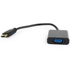 Переходник Cablexpert HDMI-VGA 19M/15F, провод 15см
