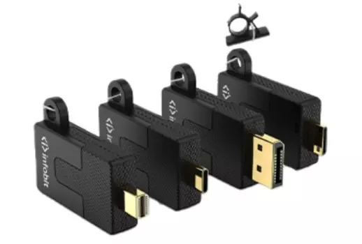 Переходник Infobit iCable AR11 комплект: DP, Mini DP, Mini HDMI, USB C -папа на HDMI-мама, поддержка 4K30
