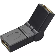 Переходник LAZSO APHH00/AA(S) HDMI розетка(А)/ HDMI розетка(А), поворотный - с изменяемым углом подключения, 19pin, позолоченные контакты.