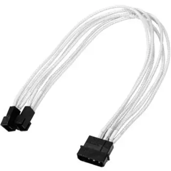 Переходник Nanoxia NX42A30W для подключения вентиляторов 4-pin MOLEX в 2 х 3-pin 30 см, индивидуальная оплетка, белый
