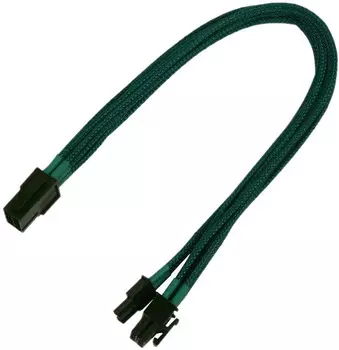 Переходник Nanoxia NXP683EG 6-pin PCI-E в 8-pin (6+2), 30см, индивидуальная оплетка, зеленый