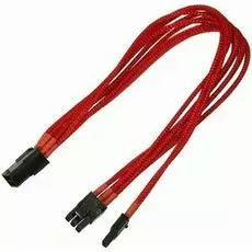 Переходник Nanoxia NXP683ER 6-pin PCI-E в 8-pin (6+2), 30см, индивидуальная оплетка, красный