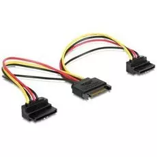 Переходник питания Cablexpert CC-SATAM2F-02 15см, 15pin (M)/2x15pin(F) на 2 SATA устр, угл. разъем