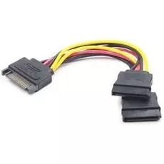 Переходник питания Cablexpert CC-SATAM2F-01 15 pin (M)/2x15 pin(F), на 2 SATA устр, 15 см