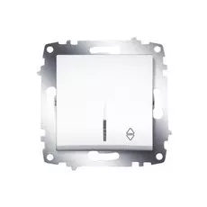 Переключатель ABB 619-010200-210 Cosmo одноклавишный с подсветкой, 10А, 250В, IP20 (сх. 6) (белый)