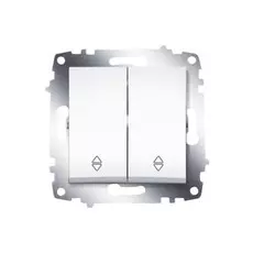 Переключатель ABB 619-010200-211 Cosmo двухклавишный, 10А, 250В, IP20 (сх. 6) (белый)