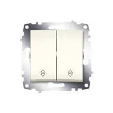 Переключатель ABB 619-010300-211 Cosmo двухклавишный, 10А, 250В, IP20 (сх. 6) (кремовый)