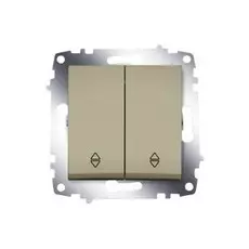 Переключатель ABB 619-011400-211 Cosmo двухклавишный, 10А, 250В, IP20 (сх. 6) (титаниум)