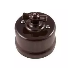 Переключатель Bironi B1-201-22 пластик, коричневый, 1-клавишный
