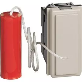 Переключатель BTicino KM4033 LIVING NOW со шнурком, 1 модуль, цвет песочный