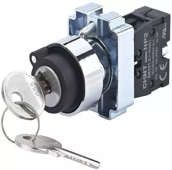 Переключатель CHINT 573986 NP2-BG21, 2 положения фиксацией, 1НО, IP40 (R)