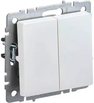 Переключатель двухклавишный IEK BR-V22-0-10-K36 BRITE 10А ВС10-2-6-БрЖ Жемчужный