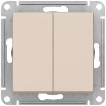 Переключатель двухклавишный Systeme Electric ATN000273 AtlasDesign перекрестный, 2 x сх. 7, 10АХ, механизм, Бежевый