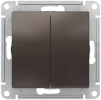 Переключатель двухклавишный Systeme Electric ATN000673 AtlasDesign перекрестный, 2 x сх. 7, 10АХ, механизм, Мокко