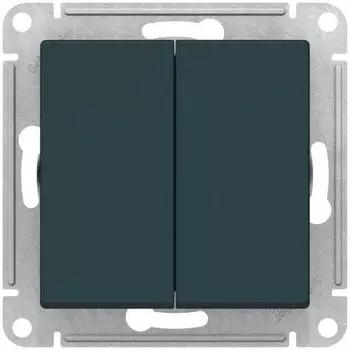 Переключатель двухклавишный Systeme Electric ATN000873 AtlasDesign перекрестный, 2 x сх. 7, 10АХ, механизм, Изумруд
