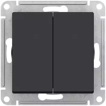 Переключатель двухклавишный Systeme Electric ATN001073 AtlasDesign перекрестный, 2 x сх. 7, 10АХ, механизм, Карбон