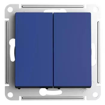 Переключатель двухклавишный Systeme Electric ATN001173 AtlasDesign перекрестный, 2 x сх. 7, 10АХ, механизм, Аквамарин