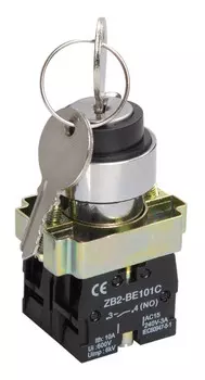 Переключатель IEK BSW80-BG-2-K02 LAY5-BG45 2 полож. с ключом без фик. NO+NC