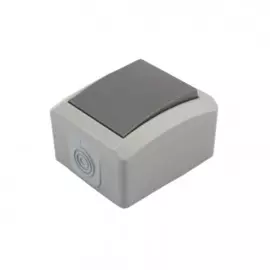 Переключатель KRANZ KR-78-0610 проходной INDUSTRIAL IP54, о/у, серый