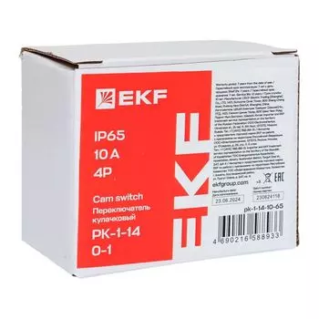 Переключатель кулачковый EKF pk-1-14-10-65 ПК-1-14 10А 4P «0-1» IP65