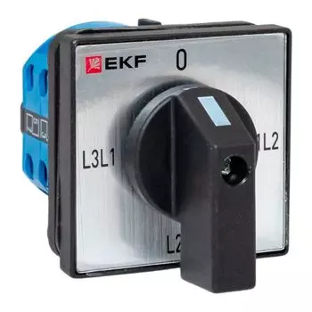 Переключатель кулачковый EKF pk-1-73-10-65 ПК-1-73 10А 3P для вольтметра (линейное напряжение) IP65