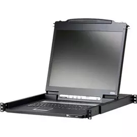 Переключатель KVM Aten CL1308N-ATA-RG switch, KVM, 1 user консоль LCD/ЖК 19" => 8 cpu/портов/port PS2/USB+VGA, с KVM-шнурами PS2 1х1.8м.;USB 1x1.8м.,