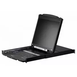 Переключатель KVM Aten CL5816N-ATA-RG switch, KVM, 2 user консоль LCD 19" =>16 cpu/портов/port PS2/USB+VGA, с KVM-шнурами USB/PS2 2х1.8м., 1280x1024,