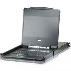 Переключатель KVM Aten CL6708MW-ATA-RG switch, KVM, 1 user консоль LCD 17" => 8 cpu/портов/port USB+DVI+AUDIO, с KVM-шнурами USB+DVI+AUDIO 2x1.8м., 19
