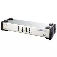 Переключатель KVM Aten CS1744C-AT KVM+Audio+USB 2.0, 1 user USB+2xVGA => 4 cpu USB+2xVGA, со шнурами USB 8х1.8м., 2048x1536, настол., исп.спец.шнуры,