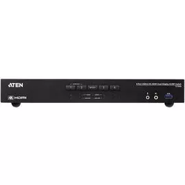 Переключатель KVM Aten CS1844-AT-G Switch, KVM AUDIO+USB 3.1 Gen1, 1> 4 блока/порта/port USB с 2 вых.HDMI, со шнурами HDMI/AUDIO*4шт+USB*2шт, (макс.ра