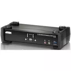 Переключатель KVM Aten CS1922-AT-G KVM+Audio+USB 3.0, 1 user USB+DP => 2 cpu USB+DP, со шнурами DP 2x1.5м.+USB 2х1.8м., 3840x2160 60Hz UHD/4096x2160 6