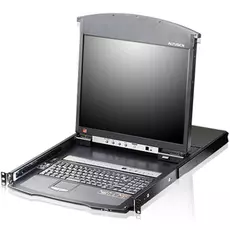 Переключатель KVM Aten KL1508AIM-AXA-RG switch, 1 local user PS2/USB/VGA конс.LCD 17"+32 IP user=> 8 cpu/порт/port (PS2/USB/Sun+VGA)/RS232, без модуле