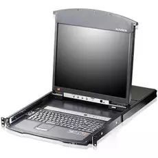 Переключатель KVM Aten KL1516AIM-AXA-RG switch, 1 local user PS2/USB/VGA конс.LCD 17"+32 IP user=>16 cpu/порт/port (PS2/USB/Sun+VGA)/RS232, без модуле