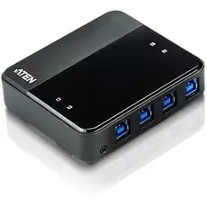 Переключатель KVM Aten US434-AT switch, USB, 4> 4 устройства/порта/port+клавитаура+мышь, 4 USB A Female/4 B Female, со шнурами A-B 2х1.2м.+2х1.8м. для