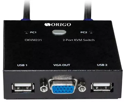 Переключатель KVM ORIGO OKVM221/A1A 2-портовый с портами VGA и USB