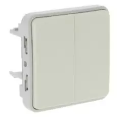 Переключатель Legrand 69625 Plexo 2-клавишный IP55 (белый)