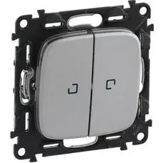 Переключатель Legrand 752909 Valena ALLURE DIY, 2-клавишный, с подсветкой, 10А, 250В, алюминий