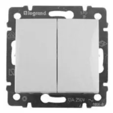 Переключатель Legrand 774218 Valena CLASSIC - без фиксации перекидной двухклавишный, 10 A, 250 В~, белый