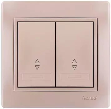Переключатель Lezard 701-3030-106 Mira проходной 2-кл. СП 10А со вставкой жемчуж./бел. перламутр.