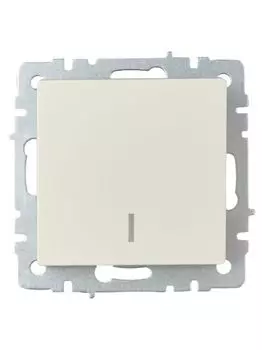 Переключатель одноклавишный IEK BR-V12-1-10-K10 BRITE с инд. 10А ВС10-1-7-БрКр Бежевый