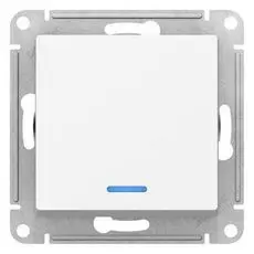 Переключатель Schneider Electric ATN000163 AtlasDesign, 1-клавишный, с подсветкой, сх.6а, 10АХ, механизам, белый