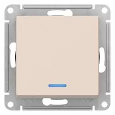 Переключатель Schneider Electric ATN000263 AtlasDesign, 1-клавишный, с подсветкой, сх.6а, 10АХ, механизам, бежевый
