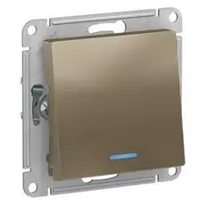 Переключатель Schneider Electric ATN000563 AtlasDesign, 1-клавишный, с подсветкой, сх.6а, 10АХ, механизам, шампань