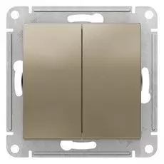 Переключатель Schneider Electric ATN000565 AtlasDesign, 2-клавишный, сх.6, 10АХ, механизм, шампань