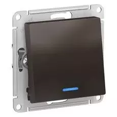 Переключатель Schneider Electric ATN000663 AtlasDesign, 1-клавишный, с подсветкой, сх.6а, 10АХ, механизам, мокко