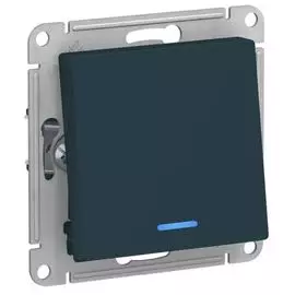 Переключатель Systeme Electric ATN000863 AtlasDesign 1-клавишный с подсветкой, сх.6а, 10АХ, механизм, изумруд
