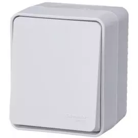 Переключатель Schneider Electric ATN540161 AtlasDesign PROFI IP54 О/У 1-клавишный 10 АХ, белый