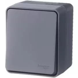 Переключатель Schneider Electric ATN544061 AtlasDesign PROFI IP54 О/У 1-клавишный 10 АХ, антрацит